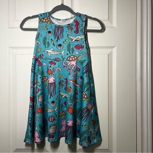 FUNNYCOKID Colorful Sea Life Print Dress Size Medium
